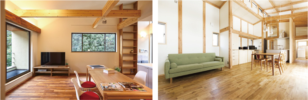 スケルトン＆インフィルを実現しやすい木造住宅の例