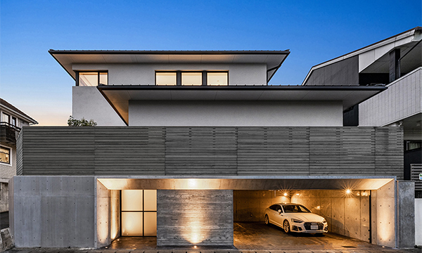 混構造でつくる地下ガレージのある家