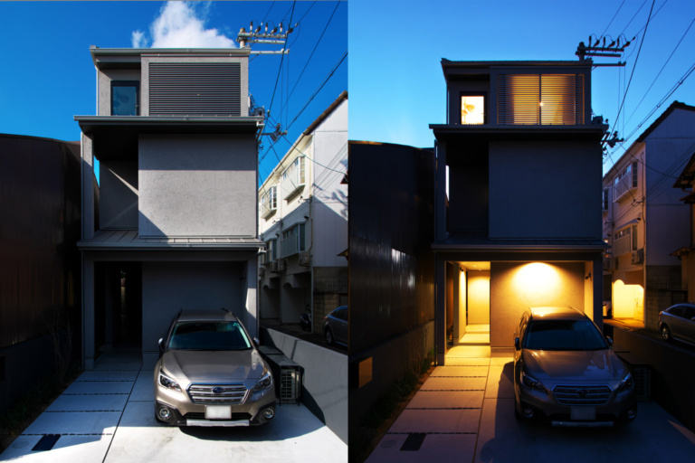 狭小3階建て ネコと暮らすパッシブデザイン住宅／京都