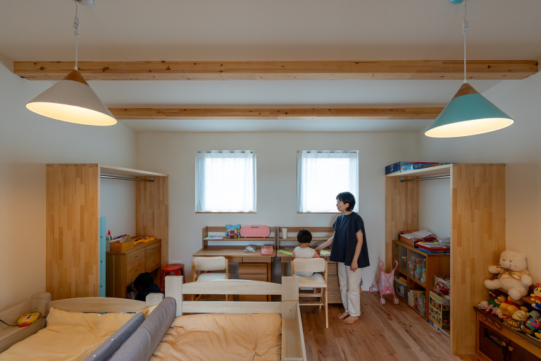 子ども部屋は、将来2つに仕切ることができるように