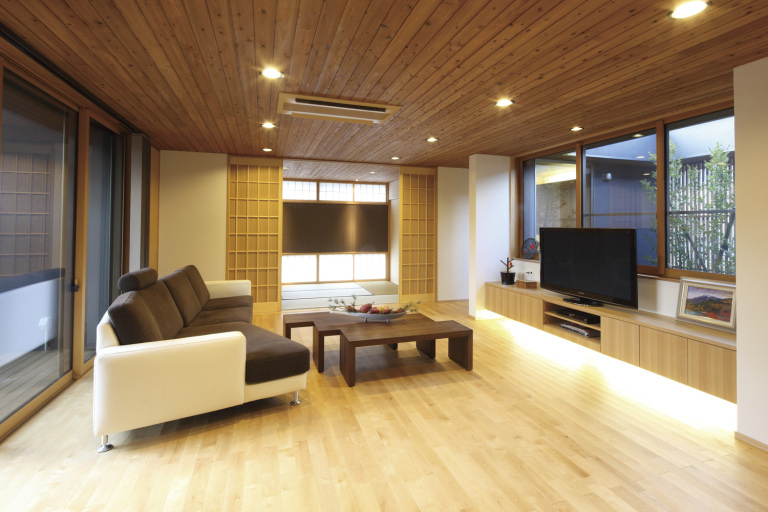 中庭のある平屋の家