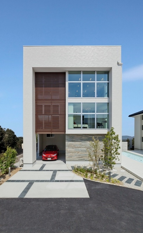 3階屋上庭園ガレージの家 ビルドインガレージ 重量木骨の家 選ばれた工務店と建てる木造注文住宅