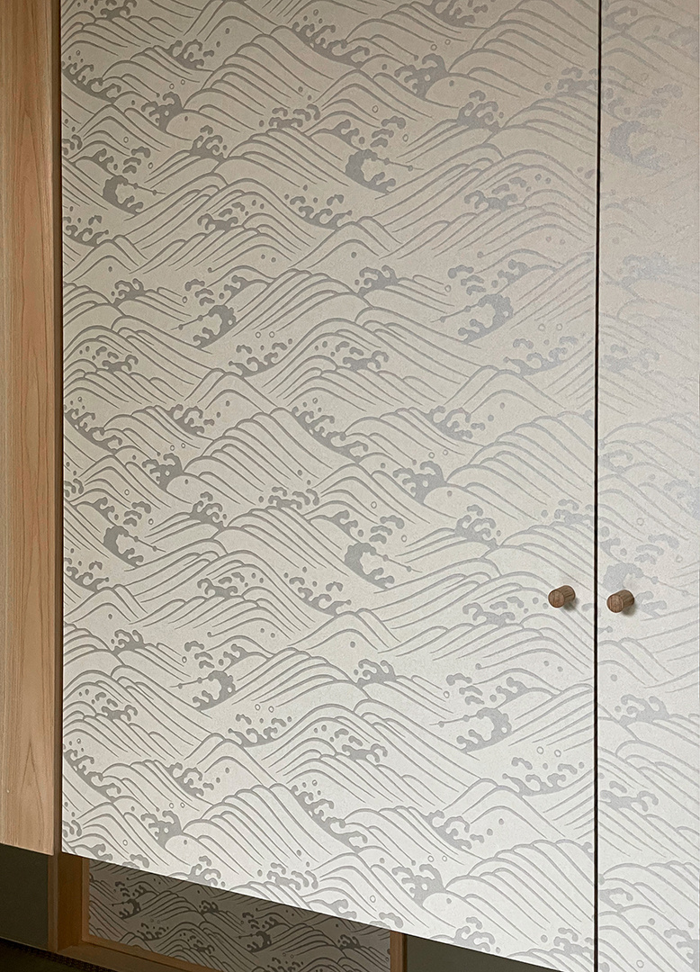 波紋模様の唐紙を襖紙に