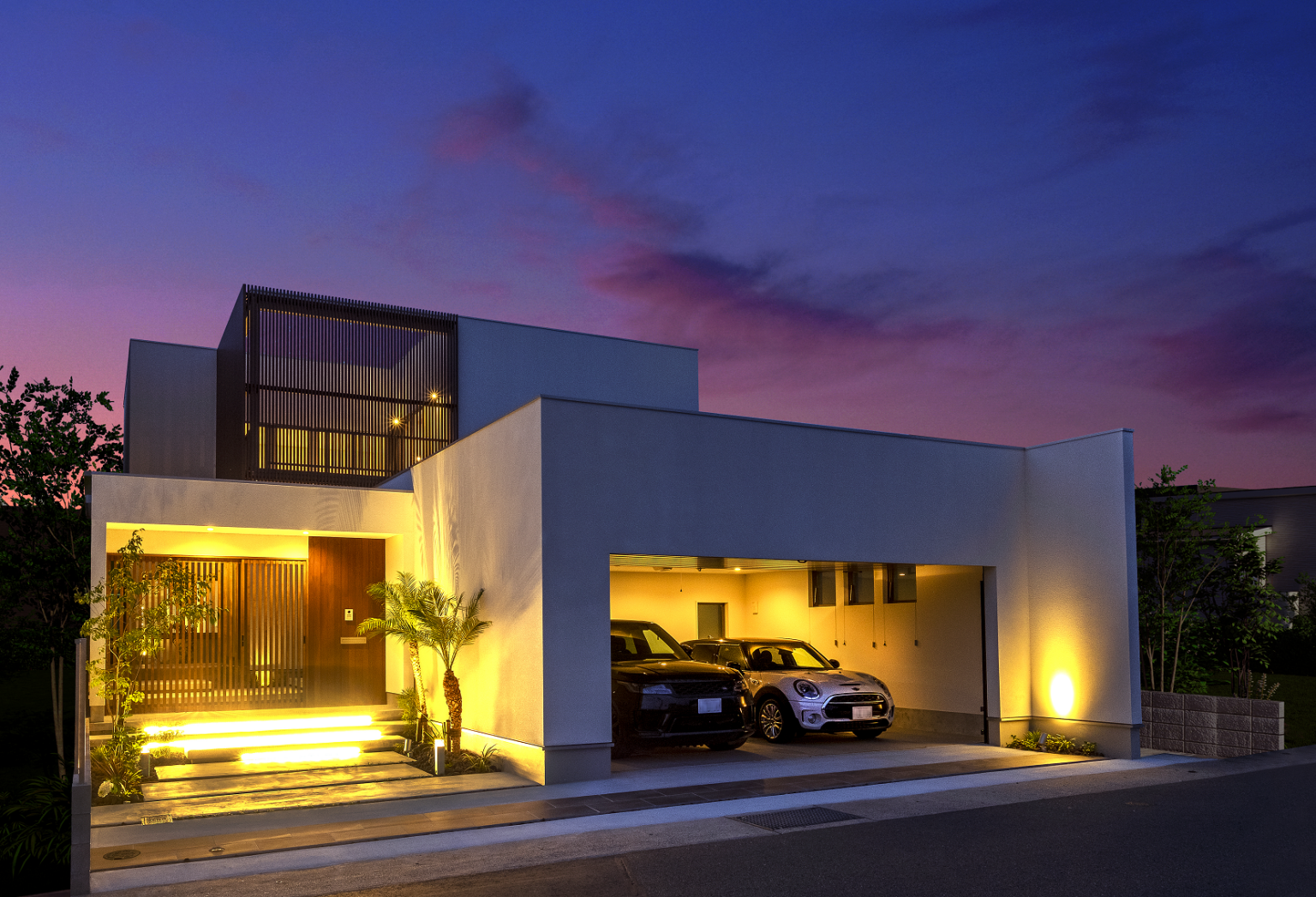 【熊本】大型車も楽々駐車。ビルトインガレージ採用の都市型住宅