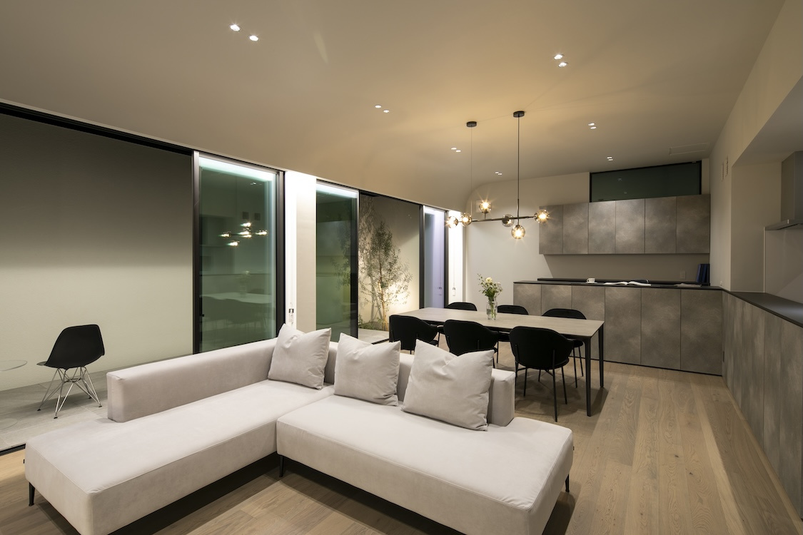 アール天井が空間を演出するLDK