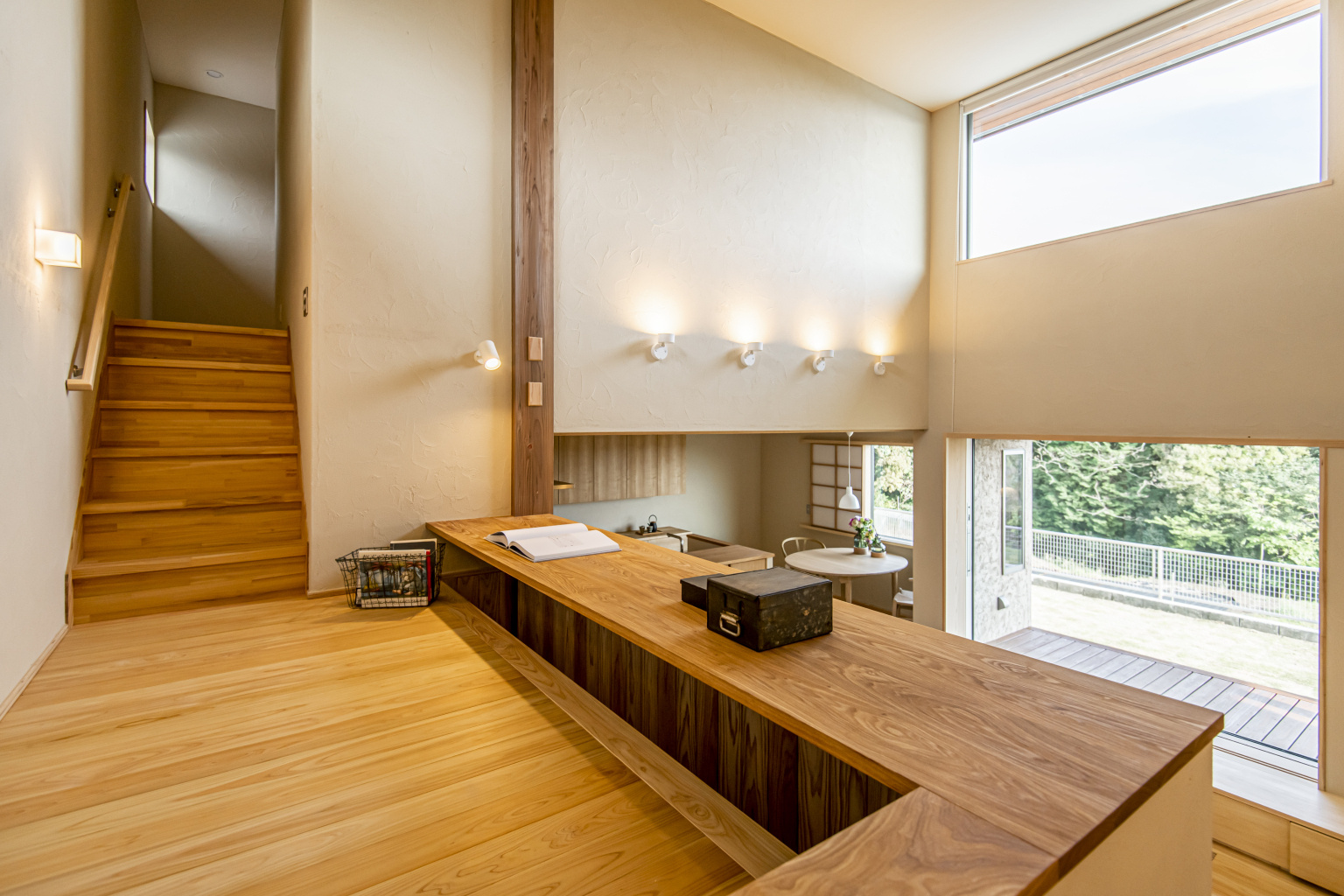 階段を利用したゆとりのワークスペース