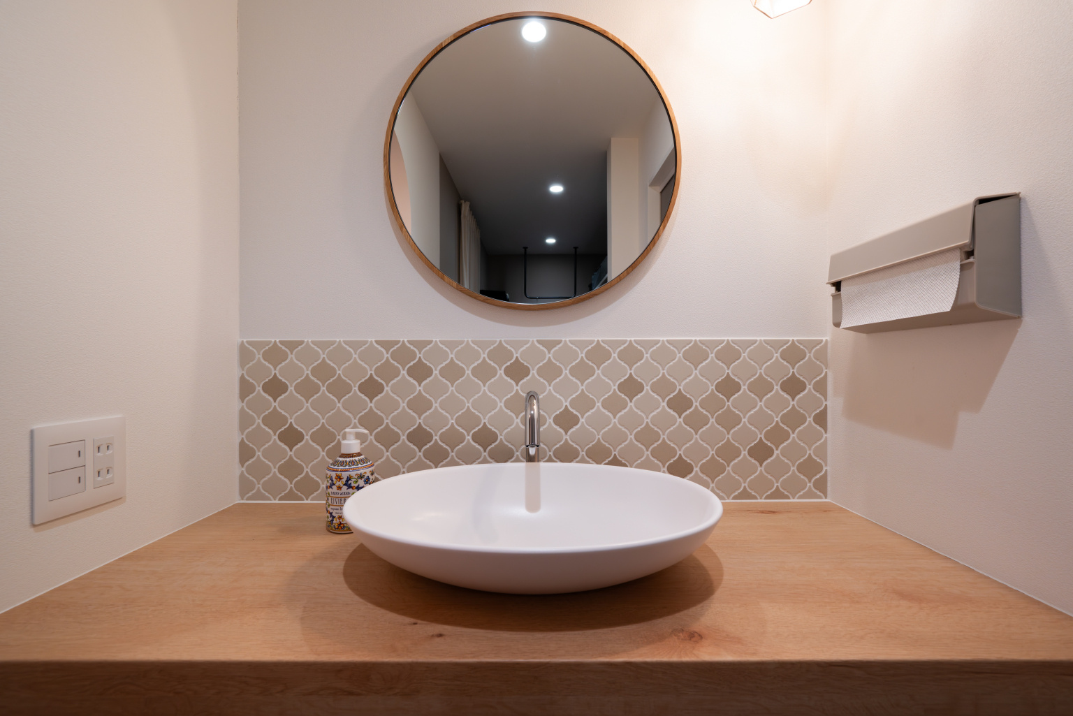 帰宅後すぐに使えるこだわりの手洗いスペース